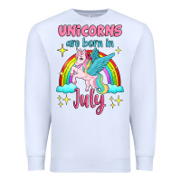 White unicorns are born in july Premium Sweatshirt - Jasminsmagicworld