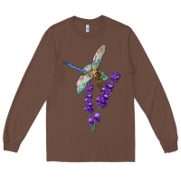Chestnut Dragonfly With Lavender Long Sleeve Tee - LillyAllenDesigns