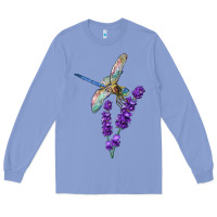 Colony Blue Dragonfly With Lavender Long Sleeve Tee - LillyAllenDesigns