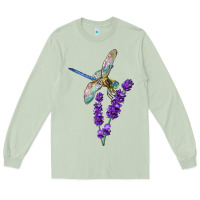 Matcha Dragonfly With Lavender Long Sleeve Tee - LillyAllenDesigns