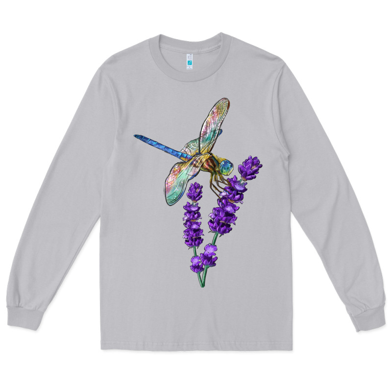 Dragonfly With Lavender Long Sleeve Tee by LillyAllenDesigns | Teevron