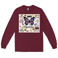 Burgundy just breathe Long Sleeve Tee - JahusDesignShop