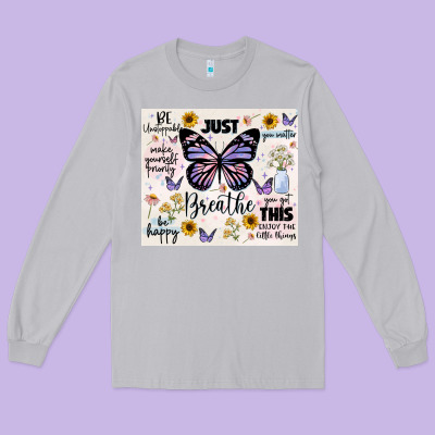 Just Breathe Long Sleeve Tee Designed By Jahusdesignshop