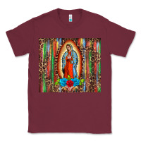 Burgundy our lady of Guadalupe serape Classic Tee - BarkalooDesign