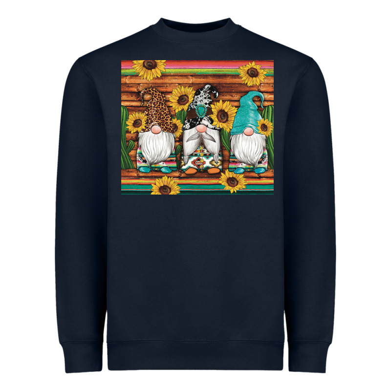 Western Gnomes Cactus Sunflowers Serape Wooden Leopard Gemstone Heavyweight Sweatshirt by Artiststas | Teevron