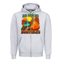 Heather Grey backroads and bonfire Zipper Hoodie - NancyCooperArtShop