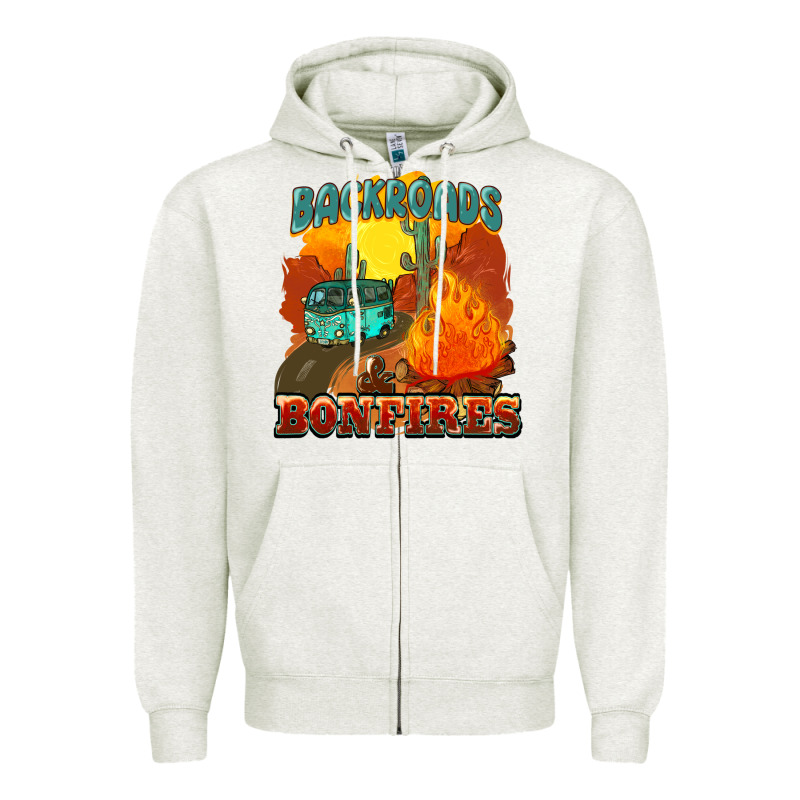 Backroads And Bonfire Zipper Hoodie by NancyCooperArtShop | Teevron