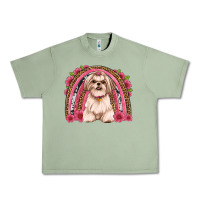 Oil Green shih tzu floral rainbow Urban Heavy Tee - Artiststas
