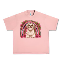 Salmon shih tzu floral rainbow Urban Heavy Tee - Artiststas