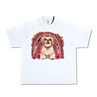 White shih tzu floral rainbow Urban Heavy Tee - Artiststas