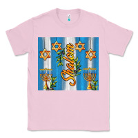 Bubblegum Pink shalom with star of david Classic Tee - AdoDesignShop