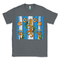 Charcoal Heather shalom with star of david Classic Tee - AdoDesignShop