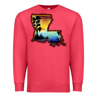 Cardinal louisiana  sunset map Premium Sweatshirt - BarkalooDesign