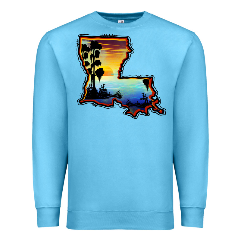 Louisiana  Sunset Map Premium Sweatshirt by BarkalooDesign | Teevron