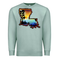 Seafoam louisiana  sunset map Premium Sweatshirt - BarkalooDesign