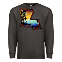 Smoke louisiana  sunset map Premium Sweatshirt - BarkalooDesign