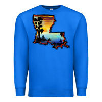 True Royal louisiana  sunset map Premium Sweatshirt - BarkalooDesign