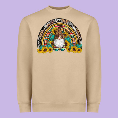 Western Gnome Gemstones Sunflowers Rainbow Heavyweight Sweatshirt Designed By Artiststas