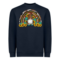 Navy western gnome gemstones sunflowers rainbow Heavyweight Sweatshirt - Artiststas