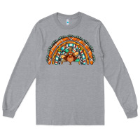 Heather Grey turquoise thanksgiving turkey rainbow Long Sleeve Tee - Jasminsmagicworld