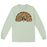 Matcha turquoise thanksgiving turkey rainbow Long Sleeve Tee - Jasminsmagicworld