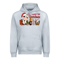 Heather Grey all want for christmas is a cow Urban Hoodie - CowGirlArtShop
