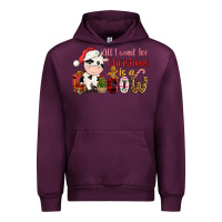 Mauve Wine all want for christmas is a cow Urban Hoodie - CowGirlArtShop
