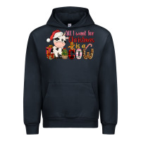 Navy all want for christmas is a cow Urban Hoodie - CowGirlArtShop