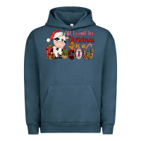Pigment Midnight Navy all want for christmas is a cow Urban Hoodie - CowGirlArtShop
