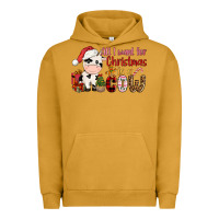 Pigment Peanut Butter all want for christmas is a cow Urban Hoodie - CowGirlArtShop