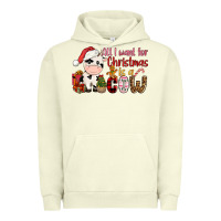 Pigment Pistachio all want for christmas is a cow Urban Hoodie - CowGirlArtShop