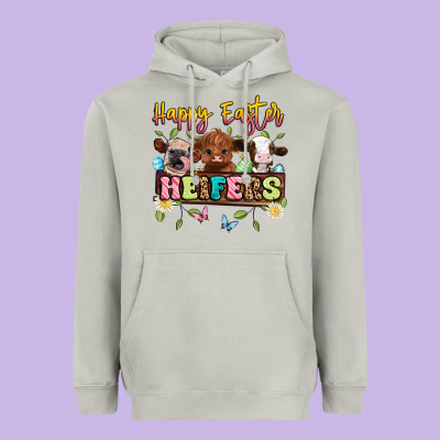 Happy Easter Heifers Heavyweight Hoodie Designed By Artiststas