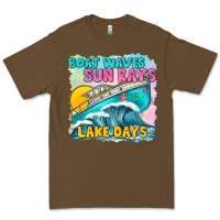 Cacao boat waves sun rays lake days Premium Tee - texasbilliewilder