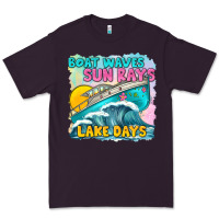 Plum boat waves sun rays lake days Premium Tee - texasbilliewilder