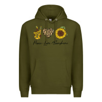 Army Green Peace Love Sunshine Premium Hoodie - Bettercallsaul