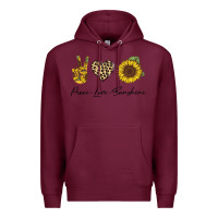 Burgundy Peace Love Sunshine Premium Hoodie - Bettercallsaul