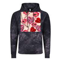 Cloud Black valentines day lollipops and lips seamless pattern Vintage Hoodie - BundleAndBundleShop