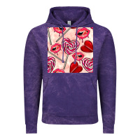 Cloud Purple valentines day lollipops and lips seamless pattern Vintage Hoodie - BundleAndBundleShop