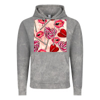 Cloud Rock valentines day lollipops and lips seamless pattern Vintage Hoodie - BundleAndBundleShop