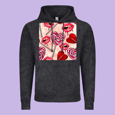Valentines Day Lollipops And Lips Seamless Pattern Vintage Hoodie Designed By Bundleandbundleshop