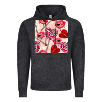Valentines Day Lollipops And Lips Seamless Pattern Vintage Hoodie | Teevron