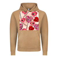 Vintage Camel valentines day lollipops and lips seamless pattern Vintage Hoodie - BundleAndBundleShop