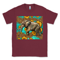 Burgundy western sunflowers elephant Classic Tee - LillyAllenDesigns