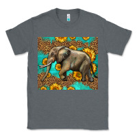 Charcoal Heather western sunflowers elephant Classic Tee - LillyAllenDesigns