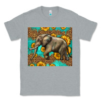 Heather Grey western sunflowers elephant Classic Tee - LillyAllenDesigns