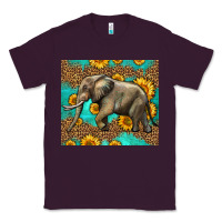 Plum western sunflowers elephant Classic Tee - LillyAllenDesigns