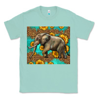Seafoam western sunflowers elephant Classic Tee - LillyAllenDesigns