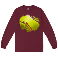 Burgundy leopard softball patch Long Sleeve Tee - Jasminsmagicworld