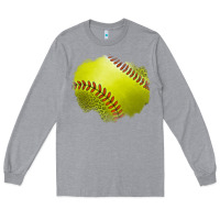 Heather Grey leopard softball patch Long Sleeve Tee - Jasminsmagicworld