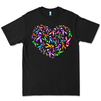 Black cancer ribbon heart Premium Tee - AdoDesignShop